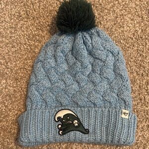 Tulane green wave embroidered light blue sparkle beanie